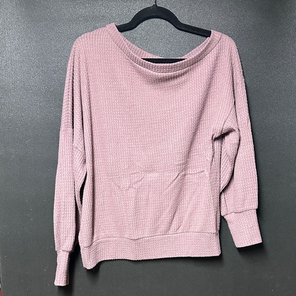 Pink Lily Tops - Pink Lily Purple Textured Scoop Neck Top